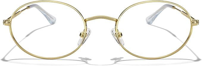 RB. Pilot Oval Reading Glasses for Women Men Blue Light Blocking Computer Thin Metal Full Rim Frame Readers