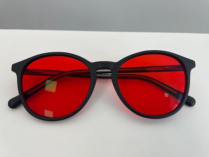 Bloomoak 99% Orange Blue Light Blocking Glasses,Retro Trendy Round Style,Relieve Eye Fatigue,Improve Sleep For Screens/Games