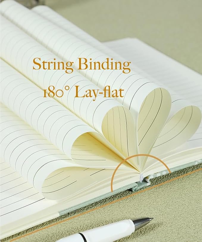 Floral Hardcover Journal for Writing, Lined Notebook for women, A5, 200 Pages, 6x8 Medium Size Notebook, Floret Printed Fabric Linen Personal Journal, Lay Flat Notebook, Reading Journal, Blue.