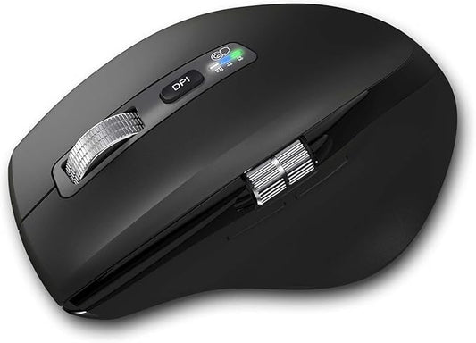 Wireless Bluetooth Side Scroll Mouse with Multi-Device, Ergonomic Computer Mice with Smart Flying Scroll, Quiet Click for Computer, Laptop, iPad, Tablet, MacBook (Black)