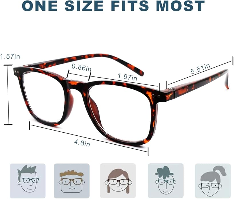 Blue Light Blocking Glasses, Blue Blocker Computer Glasses for Men Women, Anti Glare 400 UV & Eye Strain Fake Square Glasses