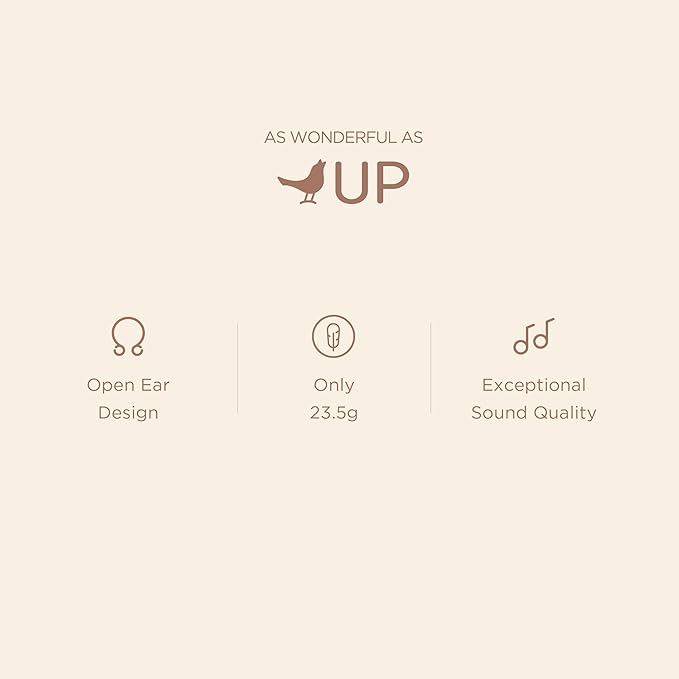 Libratone UP Open Ear Bluetooth Headphones, Weight only 23.5g, dust and Water Resistant, up to 8 Hours of Battery Life, Premium Sound for Workouts and Sports, Clear Calls, limited edition (Peach Fuzz)