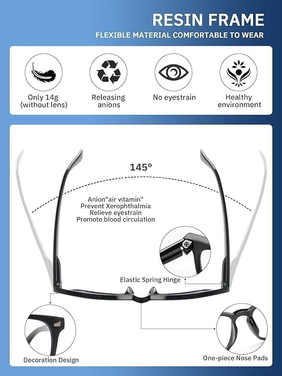 CCVOO Reading Glasses for Women/Men, Eyeglasses, Blue Light Readers for Women/Men, Computer Eye Glasses, Cheaters