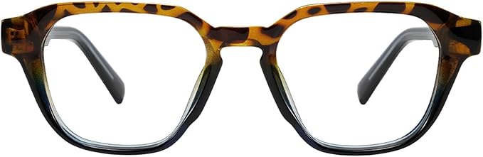 TIJN Blue Light Blocking Glasses for Women Men TR90 Rectangle Frame and Chic Preppy Style Computer Screen Glasses, Trevis