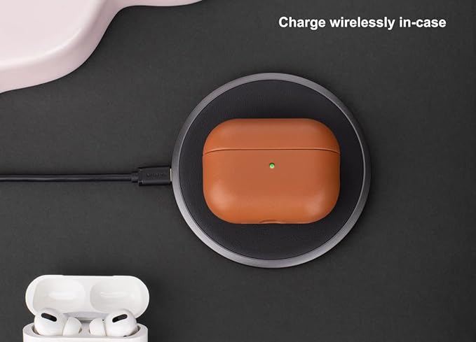 Leather Case Compatible with AirPods Pro 2nd Generation, Lopie Handmade Leather Case Cover, Protective Case Fully-Wrapped with Top Grain Leather (Not for AirPods Pro 1st Gen) - Black