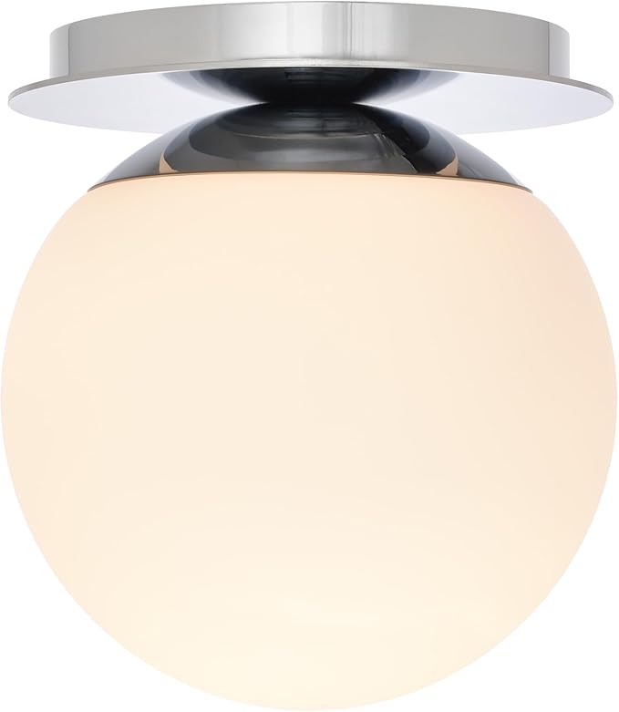 Wall Sconces, 1 Light Modern Globe Sconce, Wall Light for Bedroom Bathroom Living Room & Hallway Vanity Lighting, Ceiling Light Fixture (1-Light, Chrome)