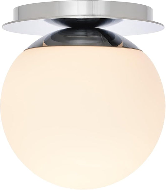 Wall Sconces, 1 Light Modern Globe Sconce, Wall Light for Bedroom Bathroom Living Room & Hallway Vanity Lighting, Ceiling Light Fixture (1-Light, Chrome)