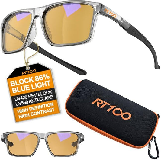 HD Premium Gaming and Computer Screen Yellow Tint Glasses Blue Light Blocking 86% Reduce Glare Anti Eyestrain