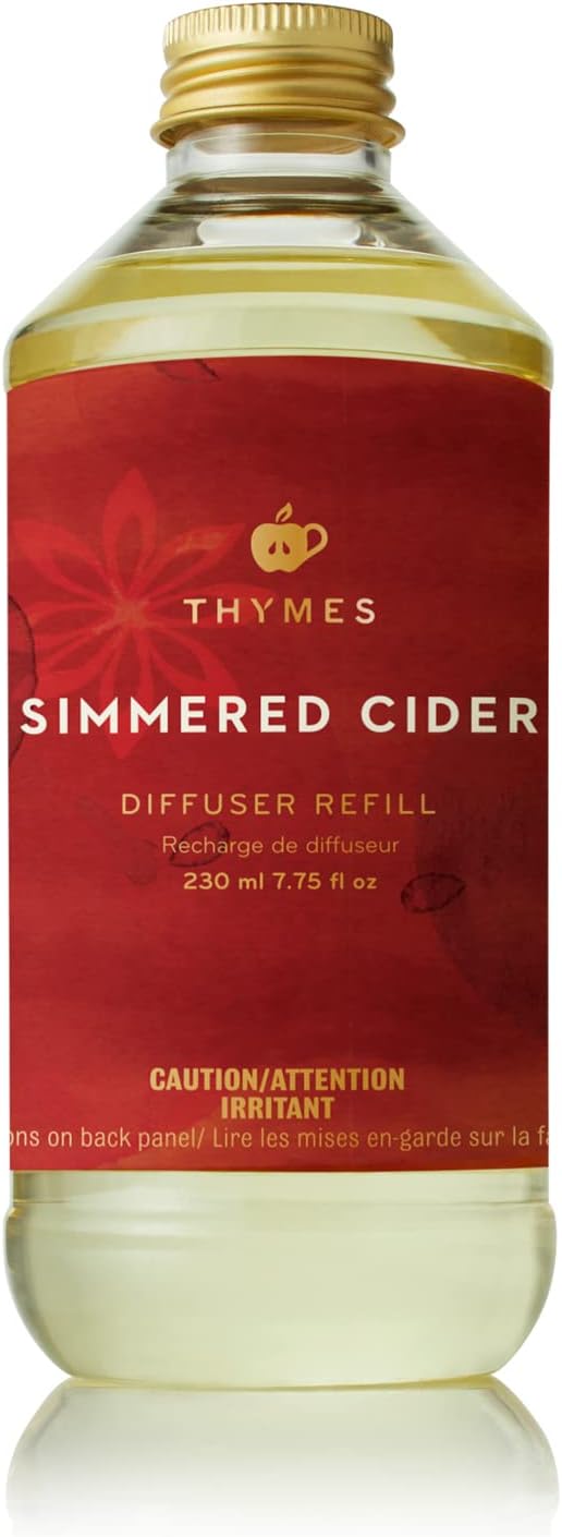 Thymes Simmered Cider Reed Diffuser Oil Refill – Home Fragrance Oil for Diffuser – Holiday Reed Diffuser Refill - Simmered Cider – Aromatherapy Diffuser Oils Scents (7.75 fl oz)