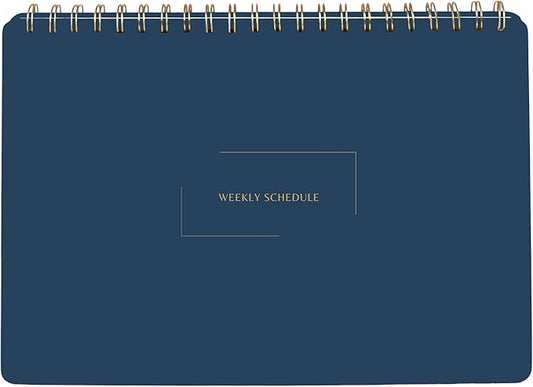 Undated Weekly Business Planner | 8.25” x 11.75” ADHD Organizer | Premium Multi-Layout Schedule | Navy | Landscape Layout
