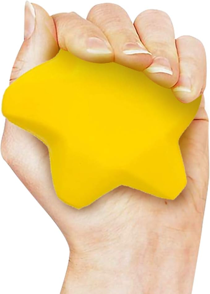 ArtCreativity 12 Pack Star Squishy Stress Balls - 3 Inch Spongy Squeeze Toys Yellow Stress Stars - Kids & Adults, Stress Relief, Party Favors, Easter Goodie Bag Stuffers,Squishy Fidget Toys, Foam Ball