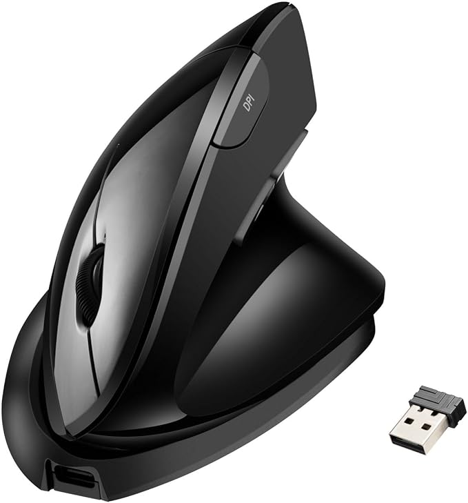 ADESSO iMouse V30 Wireless Adjustable Vertical Ergonomic Mouse with Customizable Angles and DPI Switch - Advanced Optical Sensor Technology, Reduces Wrist Strain, 2.4GHz USB Receiver, TAA-Compliant