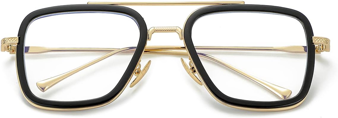 Tony Stark Style Blue Light Blocking Glasses for Men Women, Iron Man and Spider-Man Computer Gaming Glasses