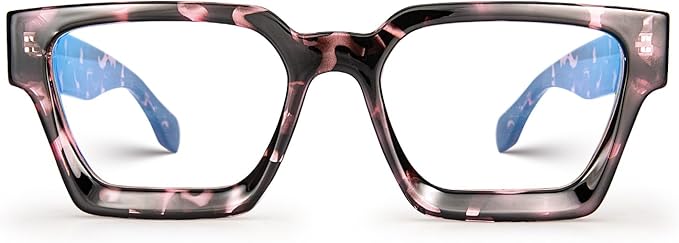 VISOONE Blue Light Blocking Glasses with TR90 Rectangle Frame and Chic Preppy Look for Women Men RIVER