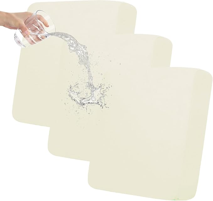 Easy-Going 100% Waterproof Chair Oversized Sofa Seat Cushion Slipcovers Couch Cushion Cover Stretch Furniture Protector for Kids, Pets (3-Piece Oversized Sofa Cushion, Ivory)