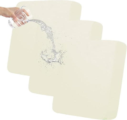 Easy-Going 100% Waterproof Chair Oversized Sofa Seat Cushion Slipcovers Couch Cushion Cover Stretch Furniture Protector for Kids, Pets (3-Piece Oversized Sofa Cushion, Ivory)