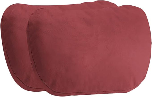2PCS Car Pillow for Car Neck Pillow for Driving Seat Lumbar Support Soft Cushion with Extra Filling Accessories Back Support for Travel Nap and Trips Sleeping(Red, Head)