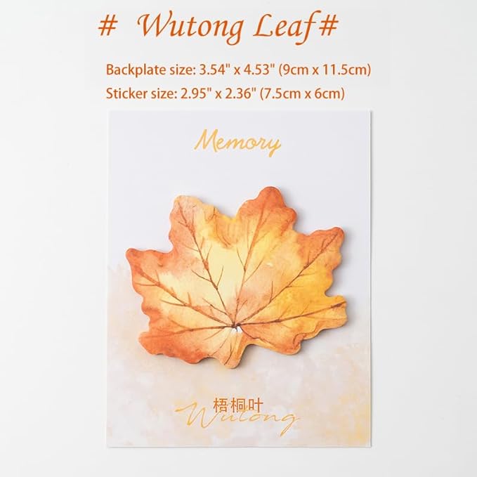 4 Shapes – Clover, Laurel, Phoenix, Ginkgo Leaves Cute Funny Stick Note Pads, Perfect for Office Home School Desk Accessories, 30 Sheets/pad
