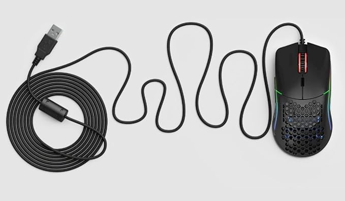 Glorious Model O- (Minus) Compact Wired Gaming Mouse - 58g Superlight Honeycomb Design, RGB, Pixart 3360 Sensor, Ambidextrous, Omron Switches - Matte Black