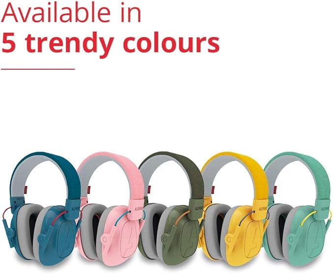 Alpine Muffy Kids - Hearing Protection - CE & ANSI Certified - Adjustable for Ages 3-16 years - Noise Cancelling Headphones - 25dB Sound Reduction Ideal for Protection and Concentration Aid – Green