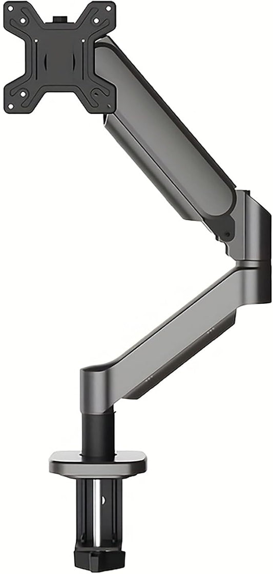 Ultrawide Monitor Arm for 13 to 32 inch Flat/Curved Computer Screen, Gas Spring Single Monitor Mount Holds up to 17.63 lbs, Clamp & Grommet Base, VESA 75x75/100x100mm, Black