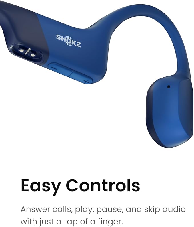 SHOKZ OpenRun (AfterShokz Aeropex) - Open-Ear Bluetooth Bone Conduction Sport Headphones - Sweat Resistant Wireless Earphones for Workouts and Running - Built-in Mic, with Headband