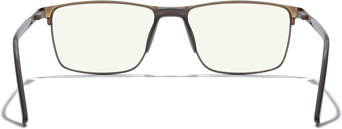 MERRY'S Fashion Blue Light Blocking Glasses - Reading Glasses Metal Frame Spring Hinge Readers for Men Eyeglasses