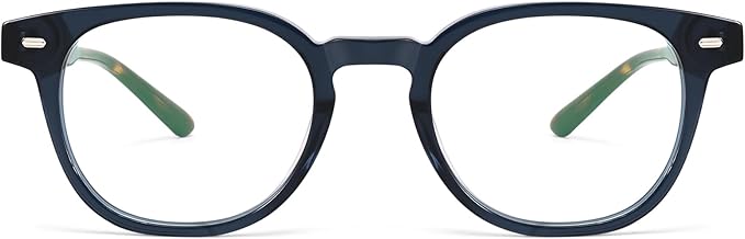 Dollger Blue Light Blocking Glasses For Woman Men Thick Square Frame Round Non-Prescription, For Computer,Work, TV,Gaming