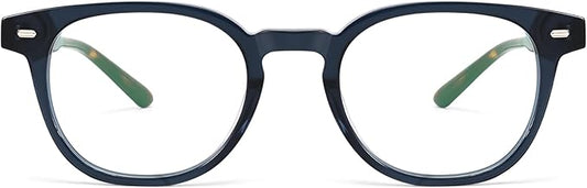 Dollger Blue Light Blocking Glasses For Woman Men Thick Square Frame Round Non-Prescription, For Computer,Work, TV,Gaming