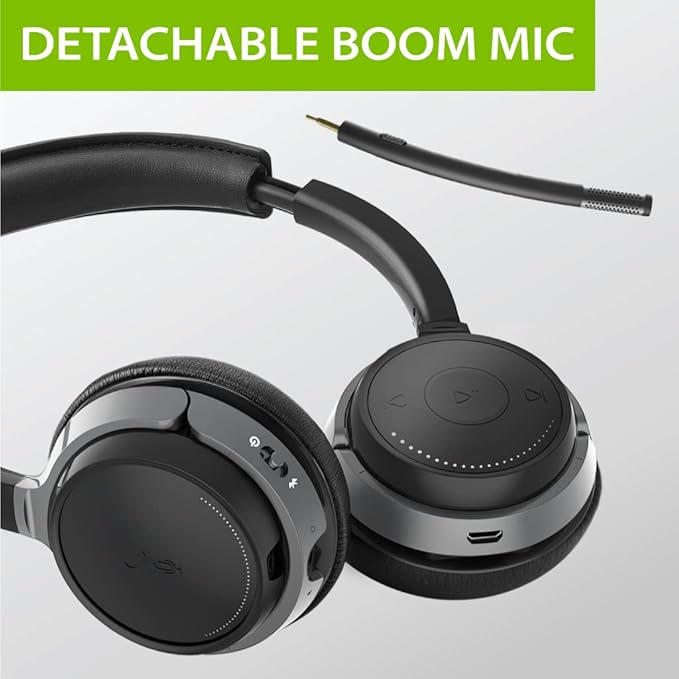 Avantree Alto Clair aptX HD Bluetooth Headset with Microphone, Mute Function, Clear Talking, Hi-Fi Music, Low Latency, Wireless Headphones with Charging Base for Computer, PC, Laptop, Skype, TV