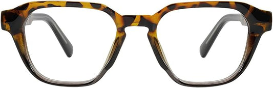 TIJN Blue Light Blocking Glasses for Women Men TR90 Rectangle Frame and Chic Preppy Style Computer Screen Glasses, Trevis