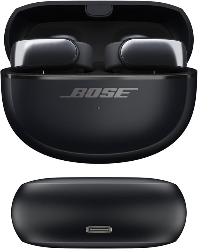 Bose Ultra Open Bluetooth Earbuds, True Wireless Earbuds with OpenAudio for Awareness, Clip On Design for Comfort, Immersive Audio, Up to 48 Hrs of Playtime, Black
