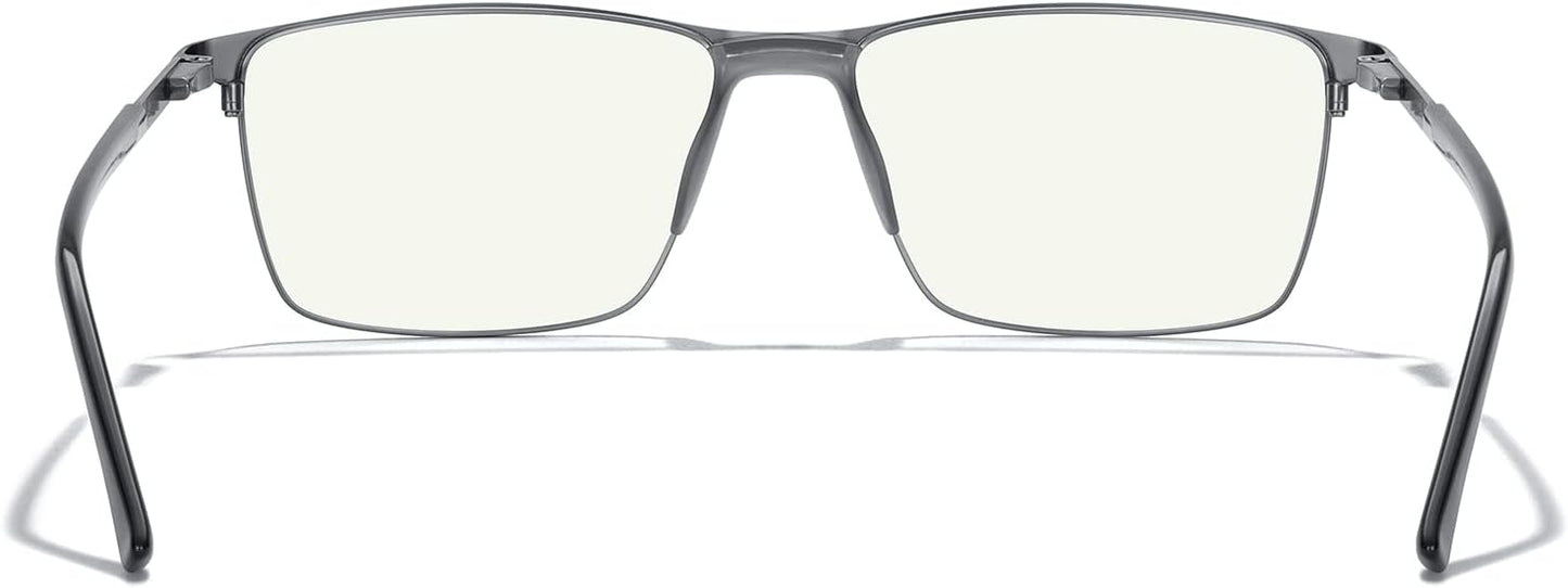 MERRY'S Fashion Blue Light Blocking Glasses - Reading Glasses Metal Frame Spring Hinge Readers for Men Eyeglasses