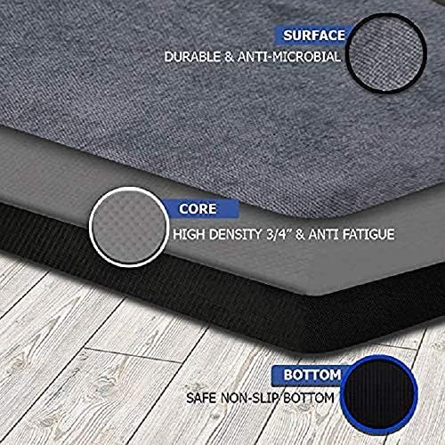 Mabel Home Anti Fatigue Floor Mat- 3 Size(20x32 & 20x39 & 24x70),16 Colors - Standing Desk Mat-Kitchen Floor Mat-Stain ResistantHome Non-Slip Bottom, Extra Soft (Grey, 20" x 32")