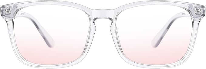 TIJN Blue Light Blocking Glasses for Women Men Clear Frame Square Nerd Eyeglasses Anti Blue Ray Computer Screen Glasses