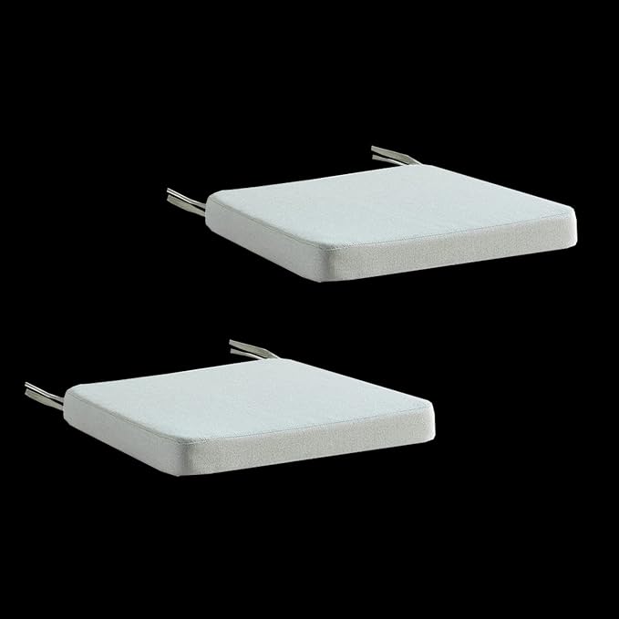 Chair Cushion for Dining Chairs with Ties Non Slip Memory Foam Kitchen Room Chair Pads 2 Pack 17x16 Inch, Beige