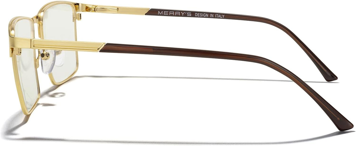 MERRY'S Men's Blue Light Blocking Glasses - Vintage Computer Reading Glasses for Men