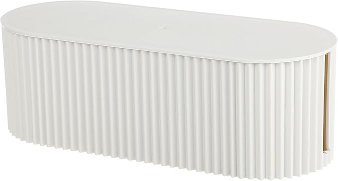 White Cable Box Organizer, Plastic Cord Hider Box with Lid for Desk and Floor, Power Strips Cover for Home, Office, Computer, TV, School, Kitchen, Surge Protector Cover (Small)