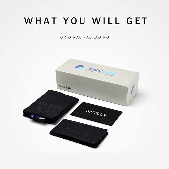 ANYLUV Blue Light Glasses Men Woman, Blue Light Blocking Glasses for Computer Gaming, Eye Strain Relief Eye Protection