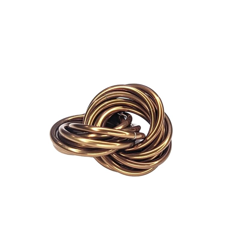 Möbii Fidget Ball (Solid Color): Quiet Mobius ADHD Anxiety Stim Stress Relief Toy Tool for Home Travel Office or Desk (Medium, Half, Caramel)