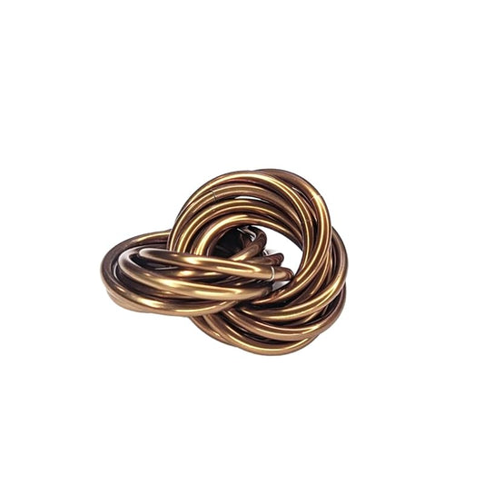 Möbii Fidget Ball (Solid Color): Quiet Mobius ADHD Anxiety Stim Stress Relief Toy Tool for Home Travel Office or Desk (Medium, Half, Caramel)