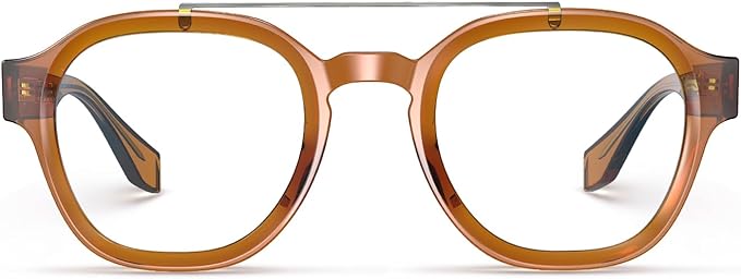 VISOONE Retro Round Anti Eyestrain Metal Medium Eyewear Blue Light Blocking Glasses for Computer Gaming Women Man SANFORD