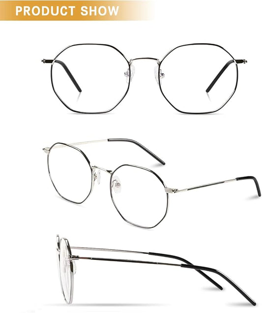 DUCO Small Round Blue Light Glasses For Women Men Blue Ray Blocking Glasses 8215