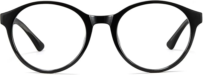 Cyxus TR90 Oversized Blue Light Blocking Glasses Women - Spring Hinge Round Frame Computer Use Anti Eye Strain 8018