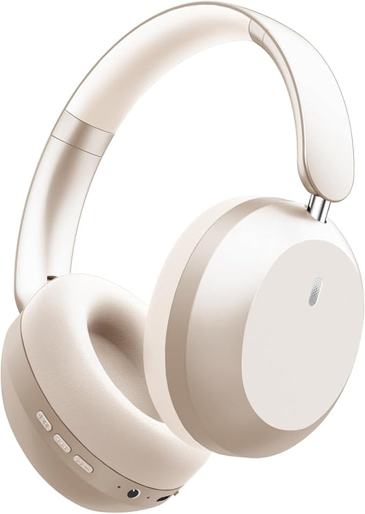 Y05 Bluetooth Headphones Wireless Over Ear with Microphone 48 Hours Playtime, High Sound Quality Foldable Soft Earpads Earphones for Travel - Starlight