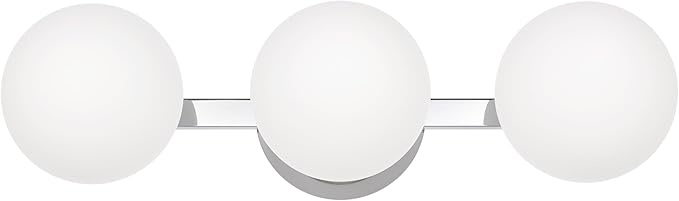 Globe Bathroom Vanity Light Fixtures, Modern 3 Lights Wall Lighting Chrome, Porch Wall Mount Light Fixture for Bathroom, Over Mirror Cabinets