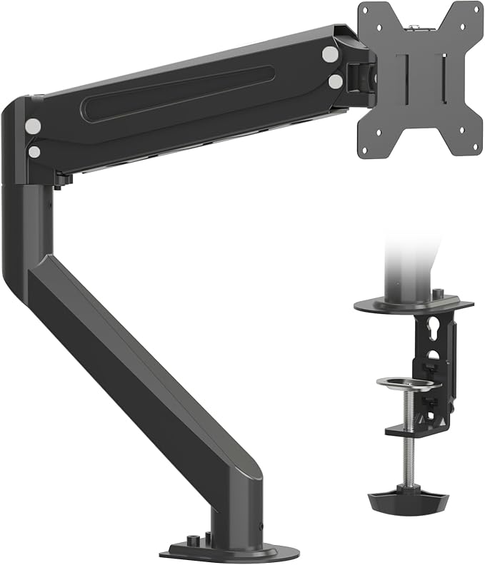 Suptek Single Monitor Arm 13 to 34 Inch,Adjustable Gas Spring Monitor Desk Mount Stand Holds up to 4.4-26.4lbs,VESA Mounting Holes 75/100mm,Black(MDXB)