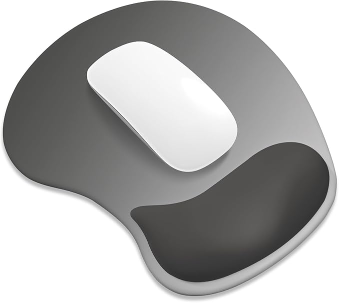 ITNRSIIET Ergonomic Mouse Pad, Cushioned Gel Wrist Rest, Non-Slip Base, Smooth Surface, Cute Multi-Color, 9.5 x 8.2 in, Gray Gradient