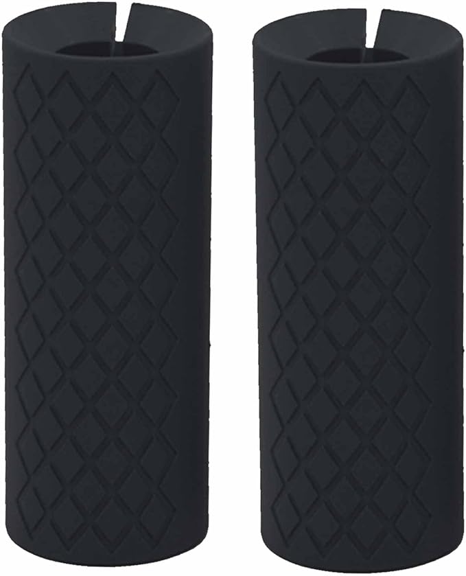Thick Dumbbell & Barbell Grips for Weightlifting - High-Density Silicone Rubber, Non-Slip Gym Grips for Muscle Growth, Hand Stress Relief, Arm Blaster Adapter (1 Pair)