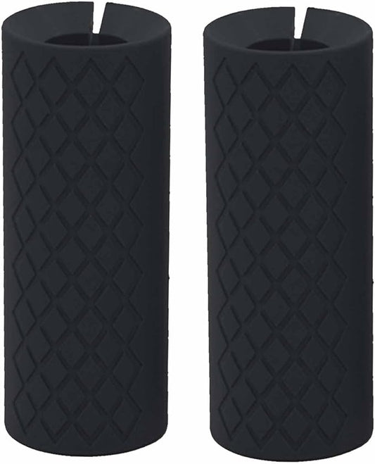 Thick Dumbbell & Barbell Grips for Weightlifting - High-Density Silicone Rubber, Non-Slip Gym Grips for Muscle Growth, Hand Stress Relief, Arm Blaster Adapter (1 Pair)